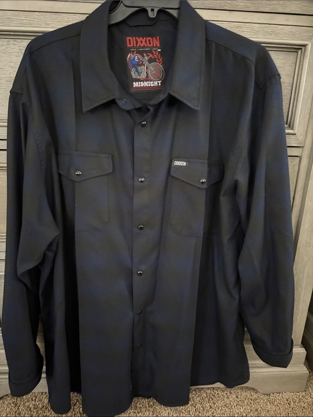 DIXXON Midnight Black Men's Long-Sleeve Button-Down Shirt